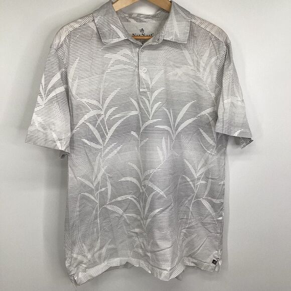 Men's Nat Nast‎ Cotton Blend Short Sleeve Polo Shirt white/gray large - Picture 1 of 7